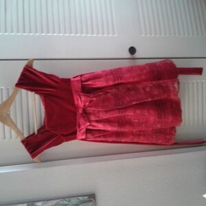 Sweet Sweet Heart Elegant Red Girls Dress with Bow